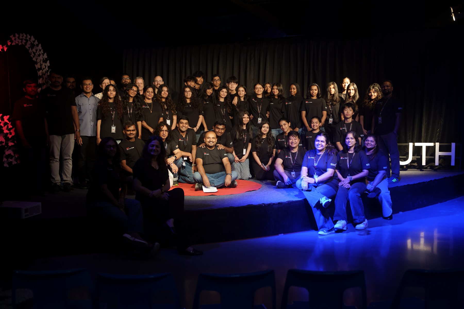 TEDx@MIS Pune Youth team and guests gathered onstage after the 2026 event